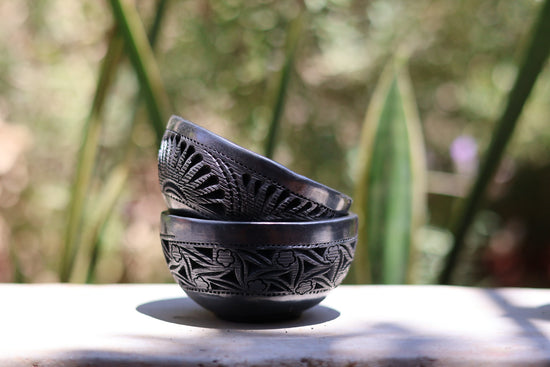 Tequilero barro negro calado